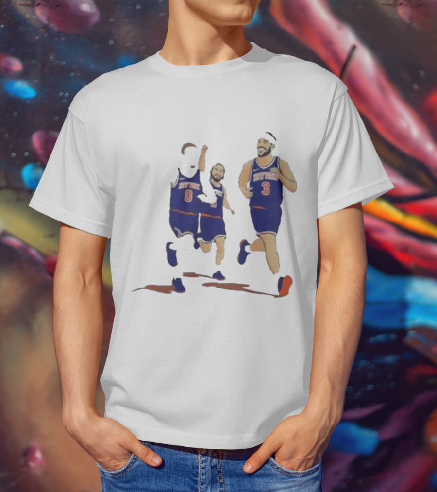 New York Knicks Donte DiVincenzo Jalen Brunson Josh Hart Villanova Basketball Team Players T-Shirt