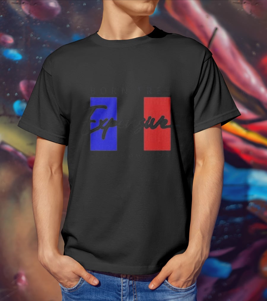 Born Free But Now I'm Expensive Red And Blue Blocks T-Shirt