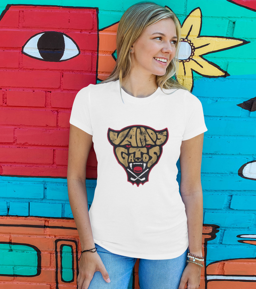 Florida Panthers Vamos Gatos Logo Cat Hockey T-Shirt