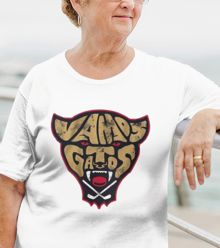 Florida Panthers Vamos Gatos Logo Cat Hockey T-Shirt