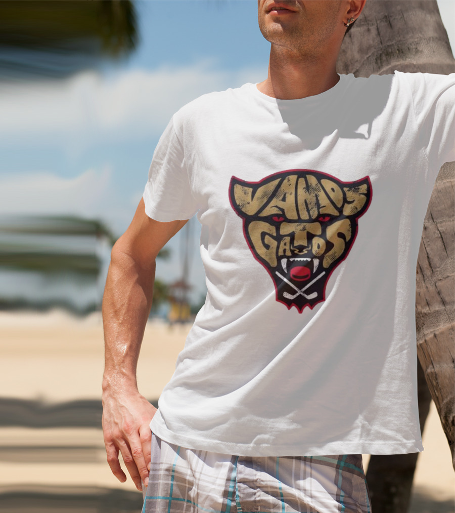 Florida Panthers Vamos Gatos Logo Cat Hockey T-Shirt