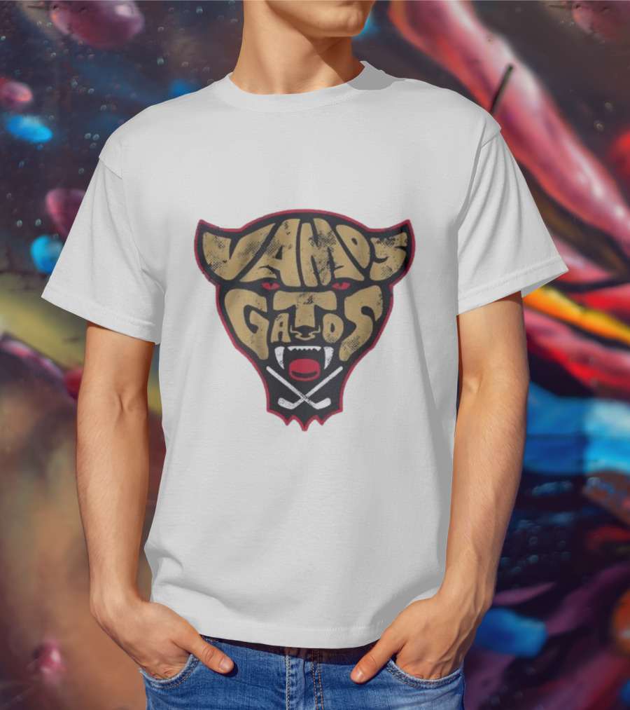 Florida Panthers Vamos Gatos Logo Cat Hockey T-Shirt