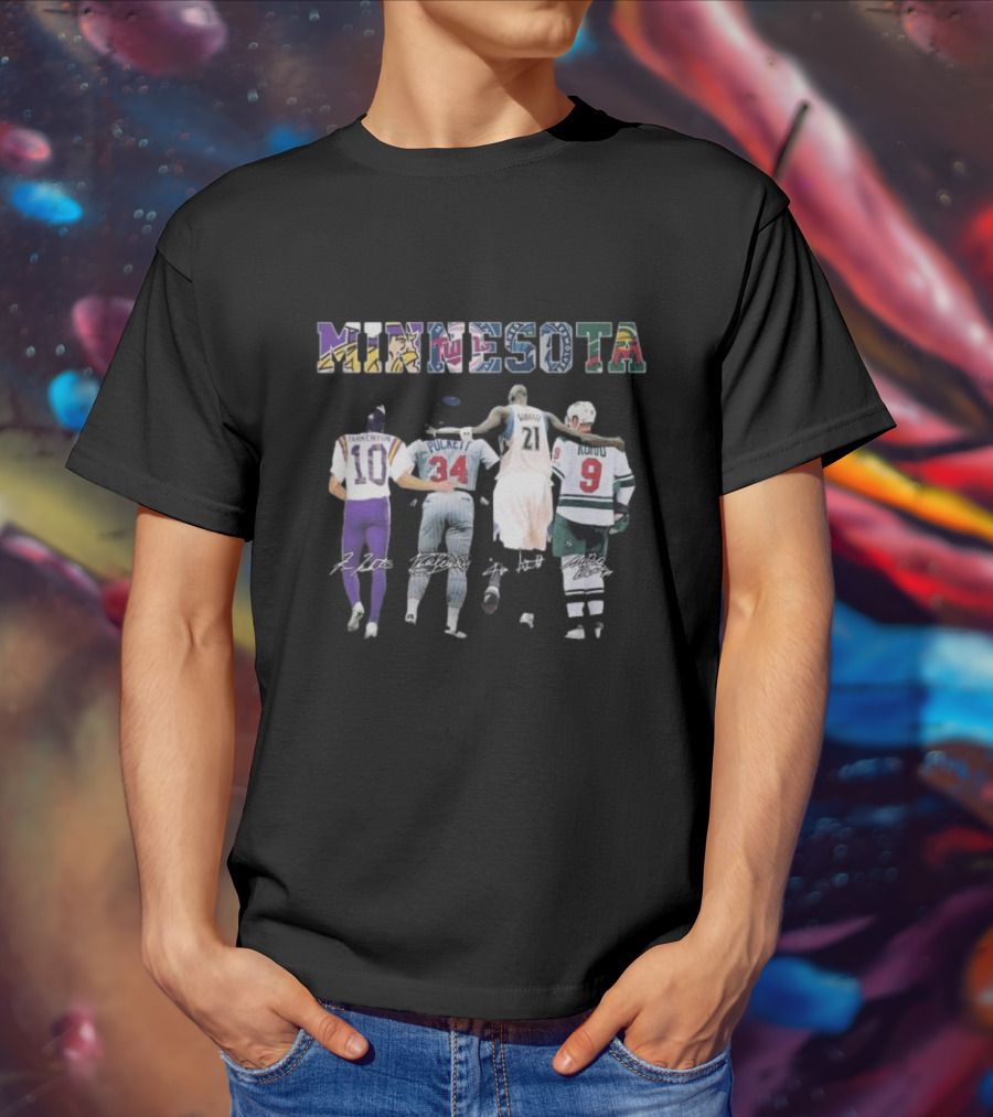 Minnesota Tarkenton Puckett Garnett Koivu Sports Legends Signatures T-Shirt