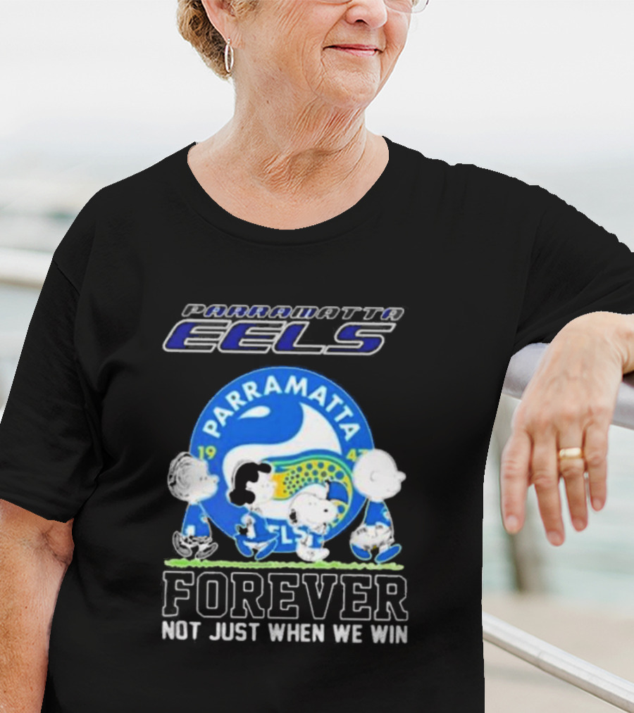Parramatta Eels Peanuts Characters Walking Forever Not Just When We Win T-Shirt