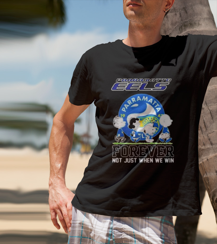 Parramatta Eels Peanuts Characters Walking Forever Not Just When We Win T-Shirt