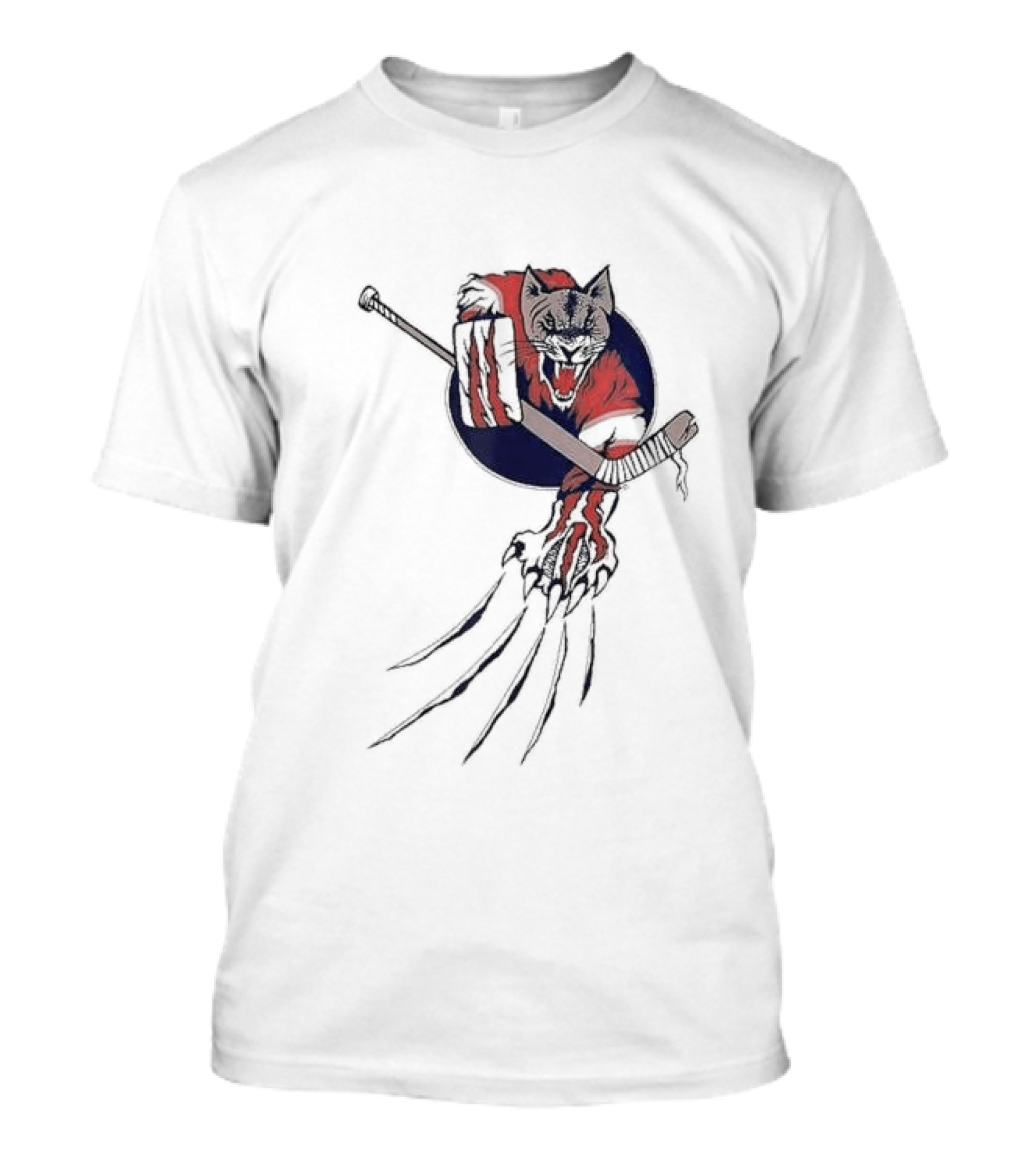 Player Goalie Beast Ice Panther Cat Cougar Hockey Claws T-Shirt