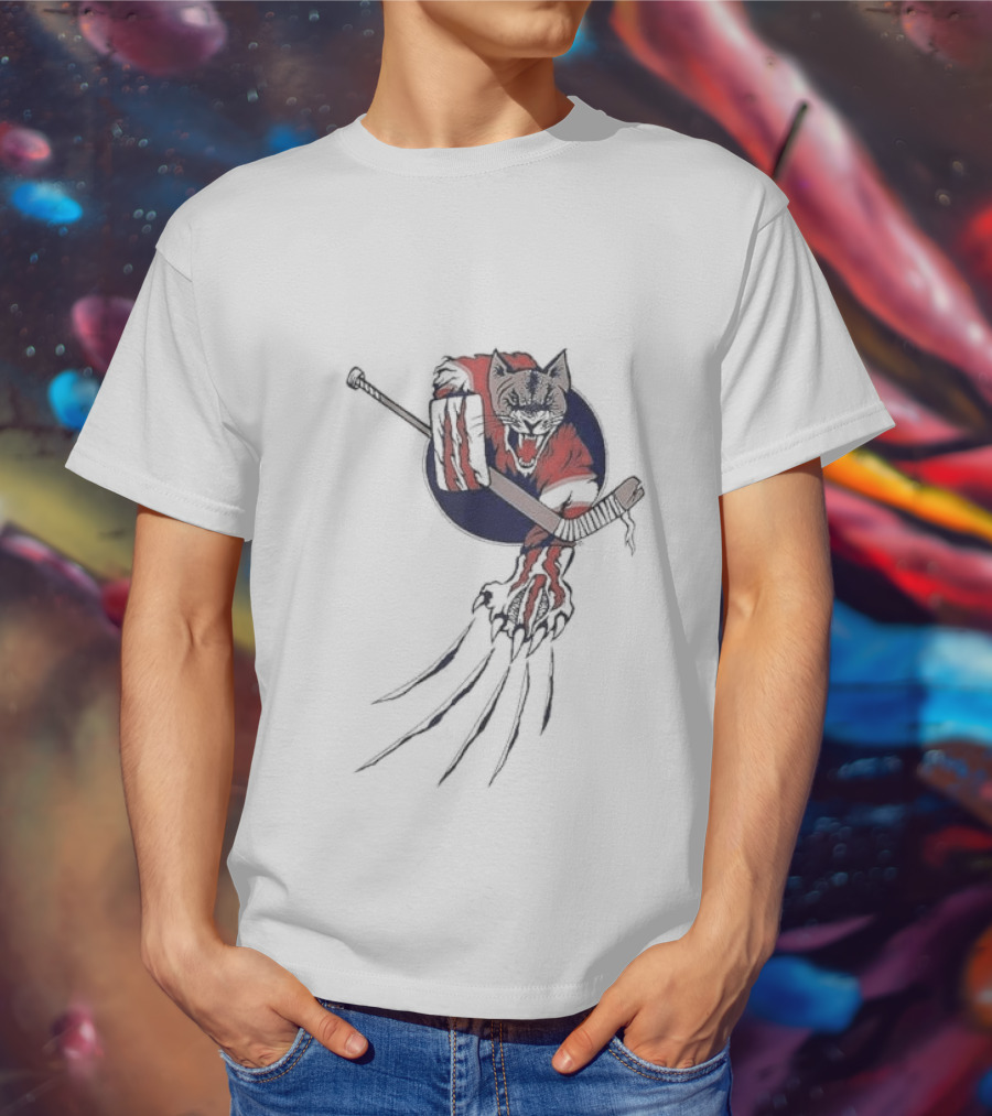 Player Goalie Beast Ice Panther Cat Cougar Hockey Claws T-Shirt