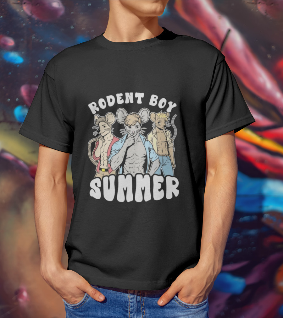 Rodent Boy Summer Anthro Trio With Sunglasses And Open T-Shirt