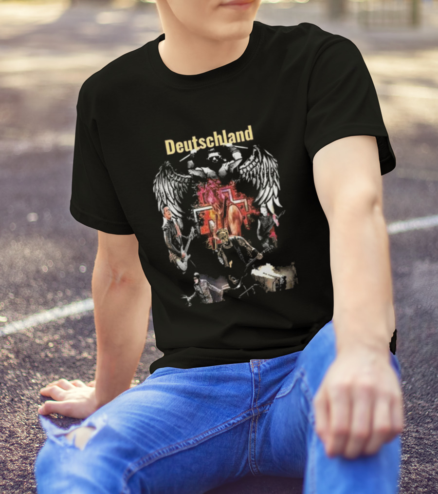 Rammstein Band Deutschland Iconic Imagery With Wings And Musicians T-Shirt