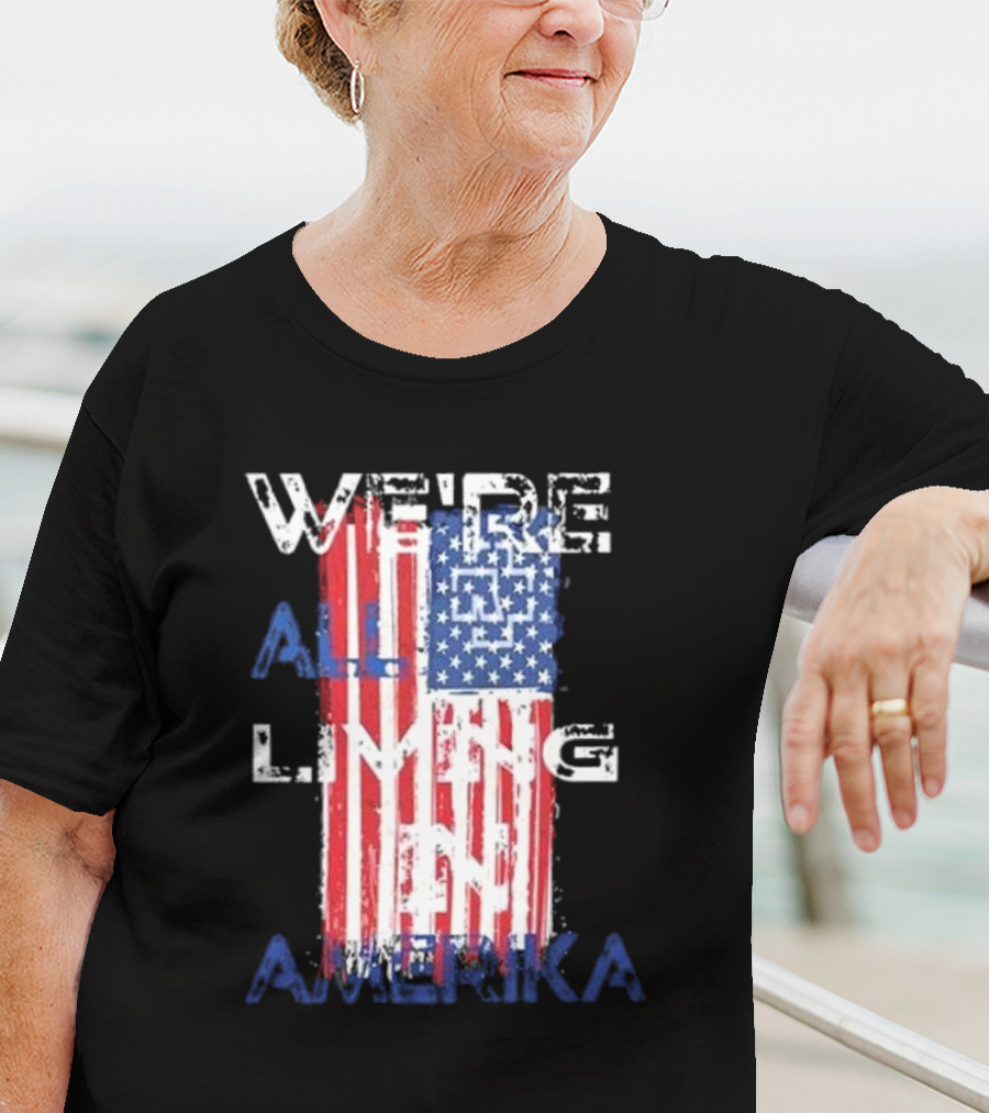 Rammstein Band We’re All Living In Amerika American Flag T-Shirt