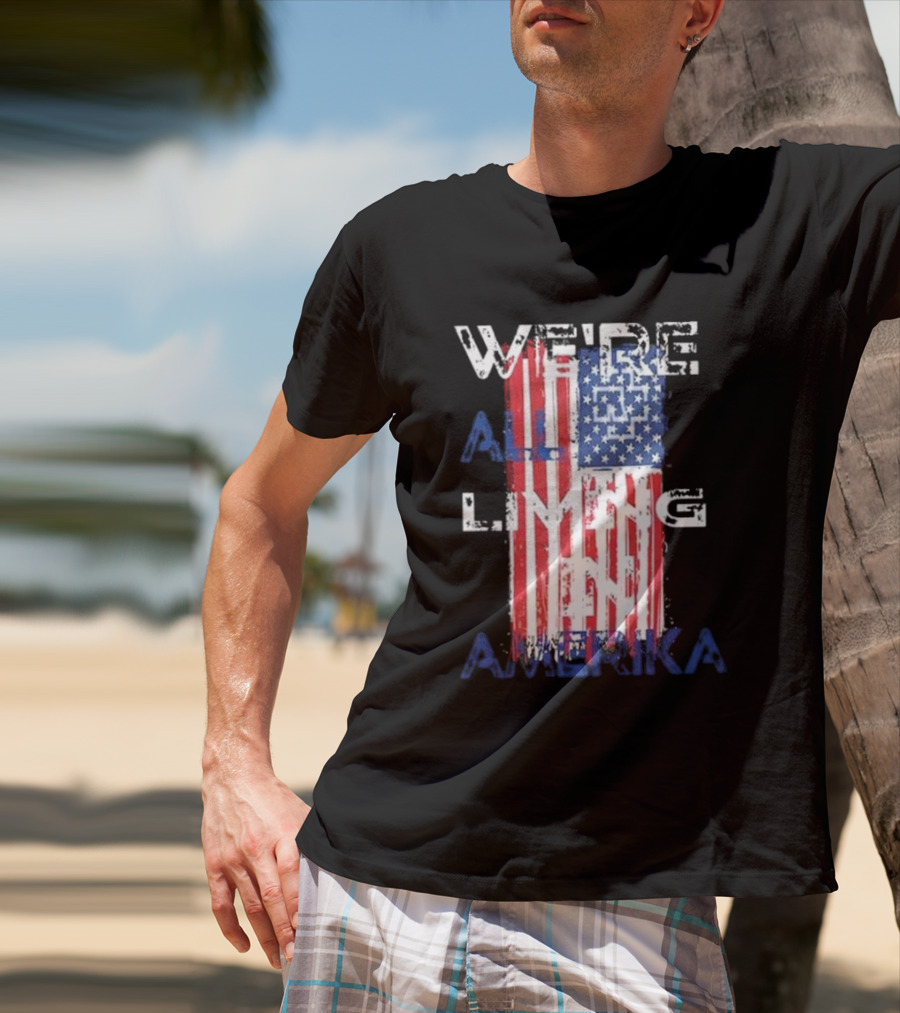 Rammstein Band We’re All Living In Amerika American Flag T-Shirt
