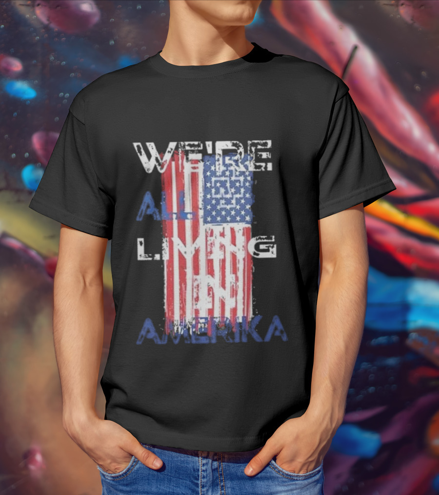 Rammstein Band We’re All Living In Amerika American Flag T-Shirt