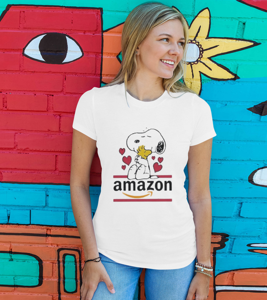 Snoopy Woodstock Hearts Amazon T-Shirt