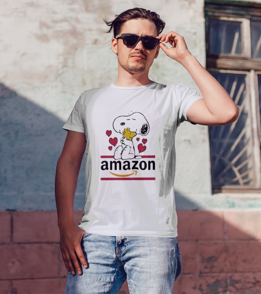Snoopy Woodstock Hearts Amazon T-Shirt