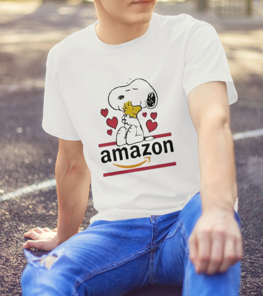 Snoopy Woodstock Hearts Amazon T-Shirt