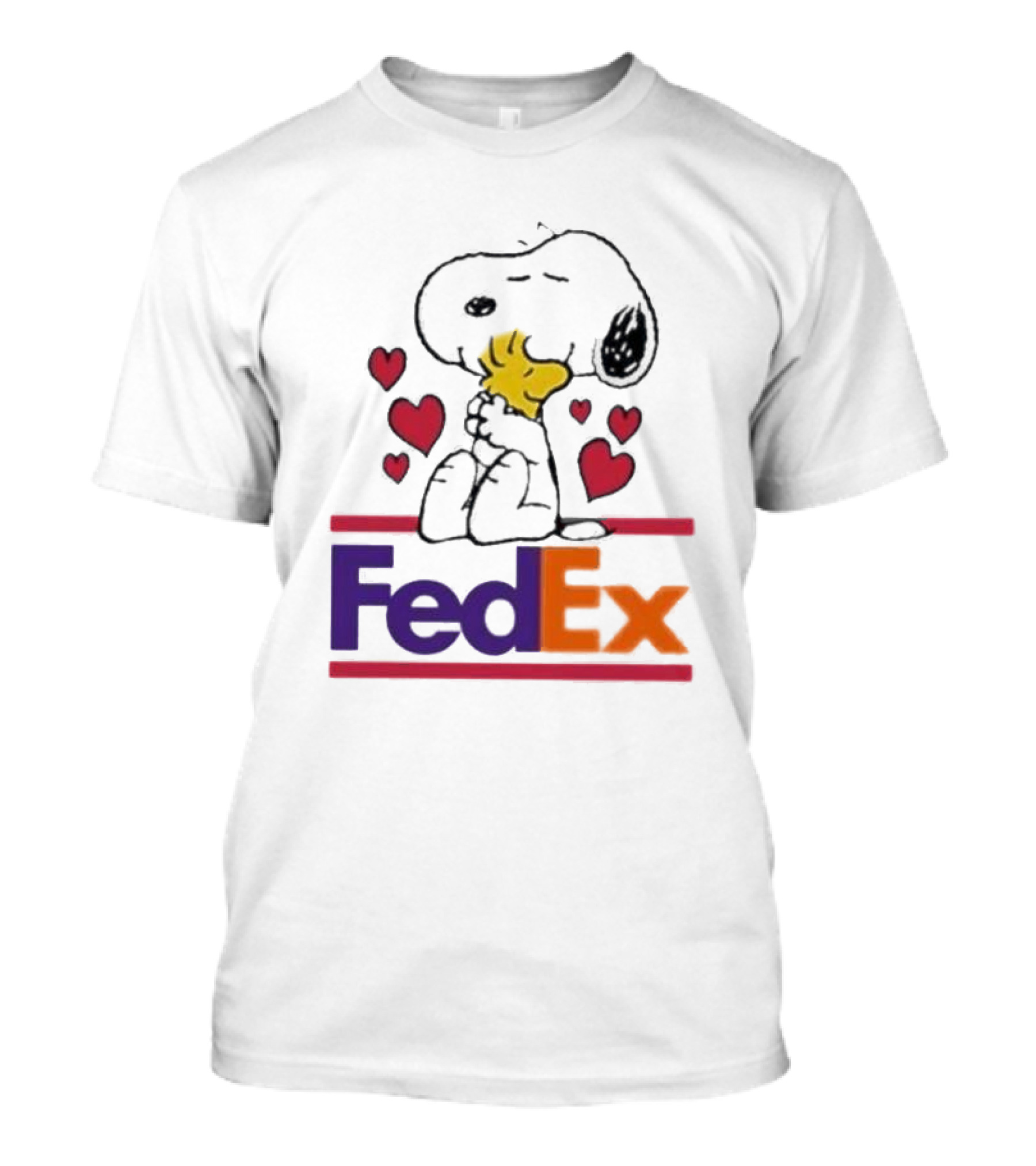 Snoopy Woodstock Hugs Hearts FedEx T-Shirt