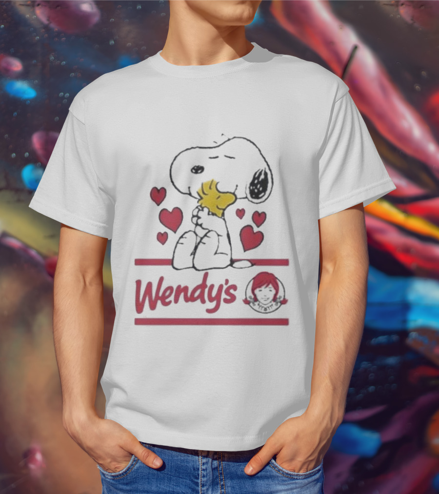 Snoopy Woodstock Hearts Wendy's T-Shirt