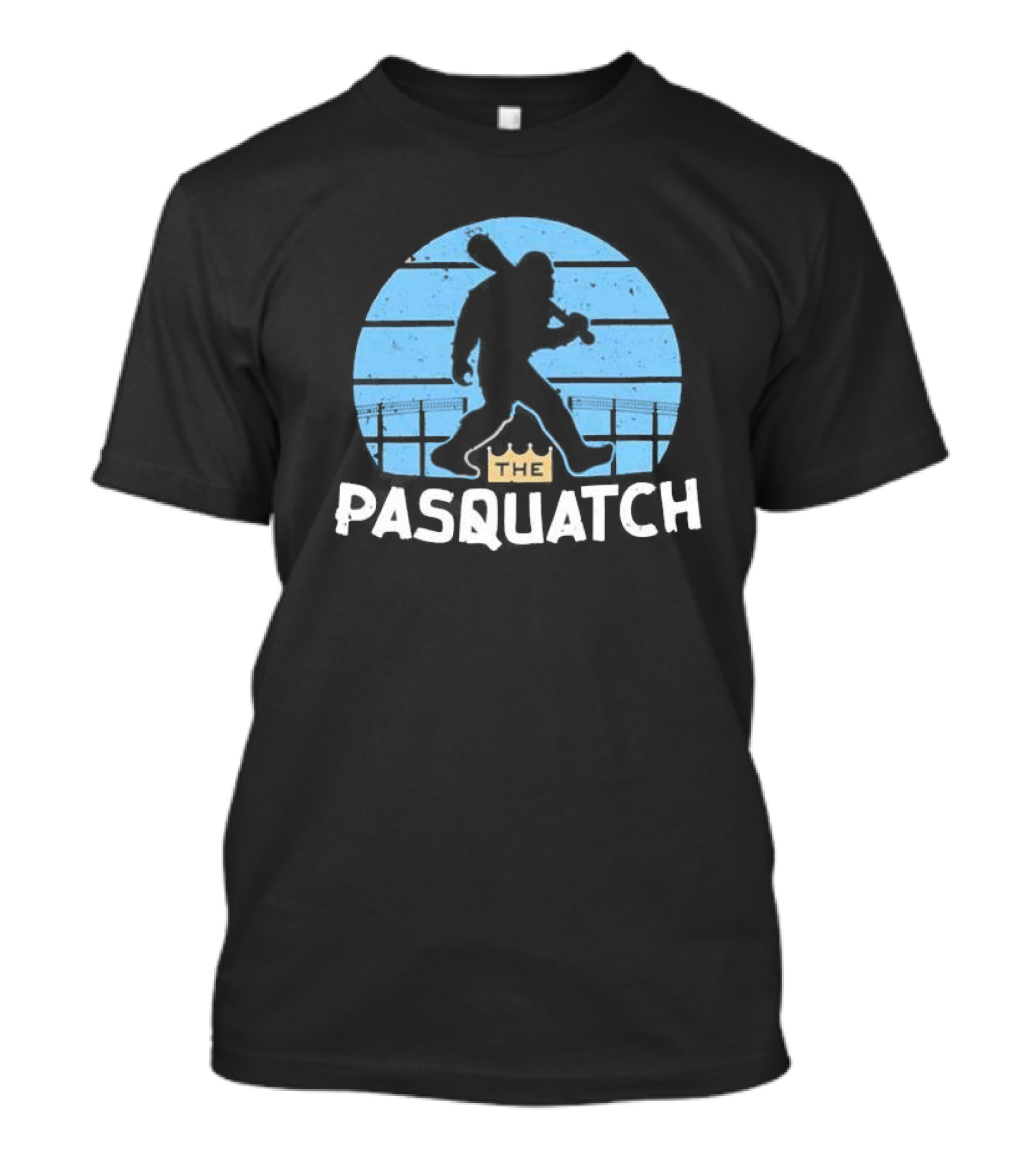 The Pasquatch Kansas City Royals Baseball Sasquatch Silhouette With Crown T-Shirt