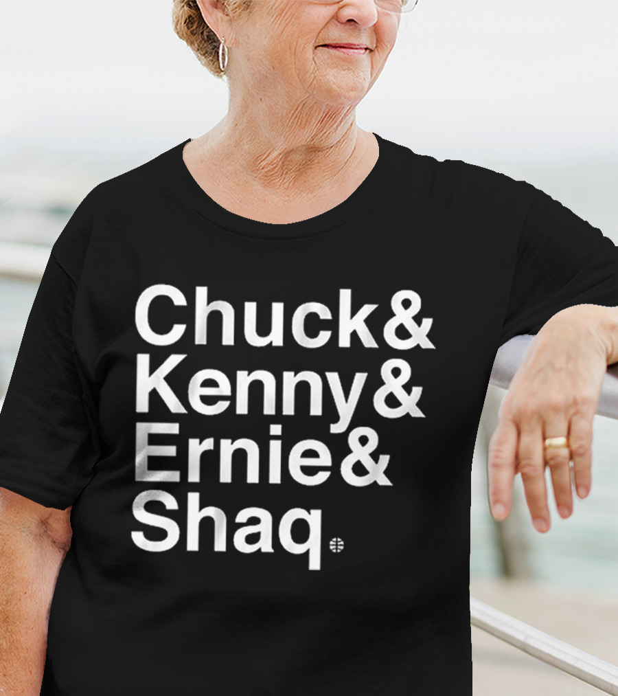 Chuck Kenny Ernie Shaq NBA Basketball Crew Members T-Shirt