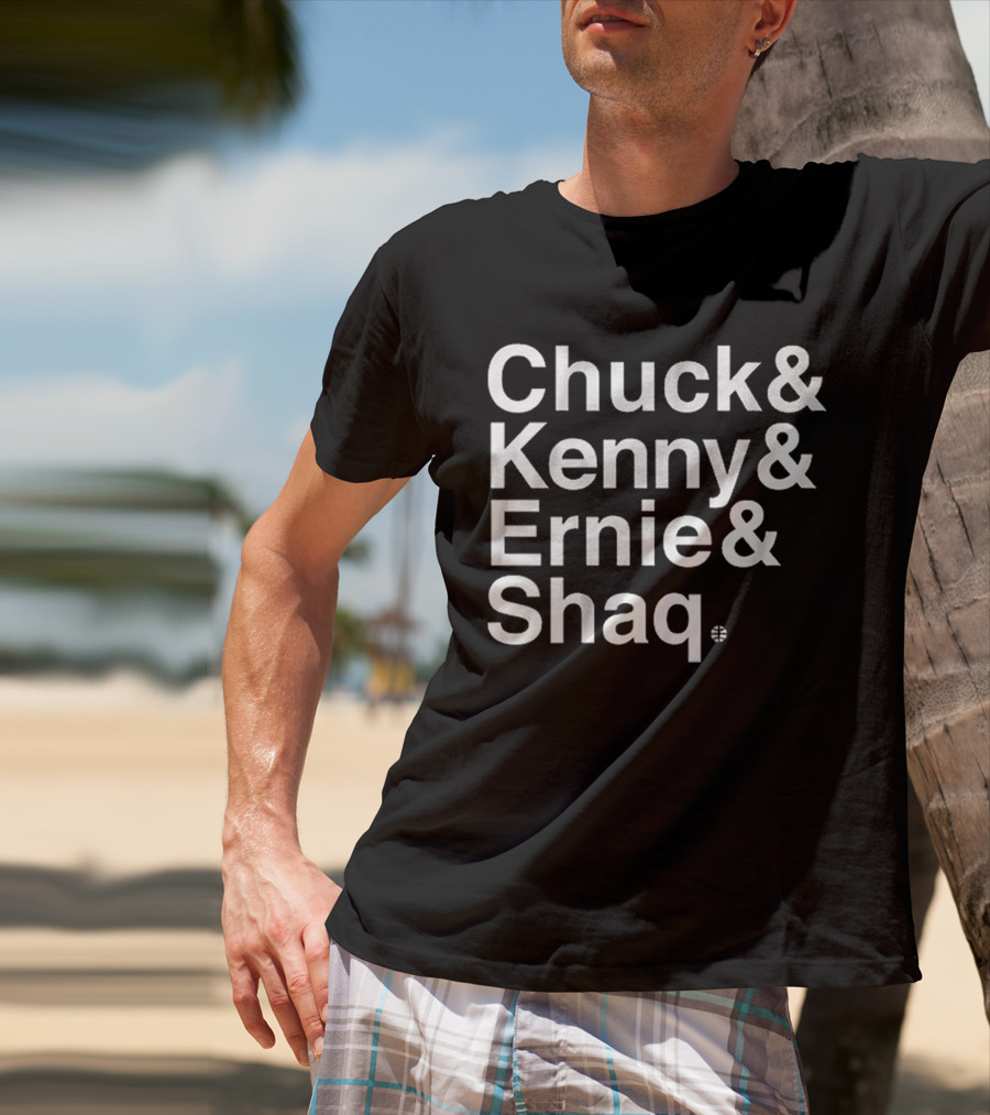 Chuck Kenny Ernie Shaq NBA Basketball Crew Members T-Shirt