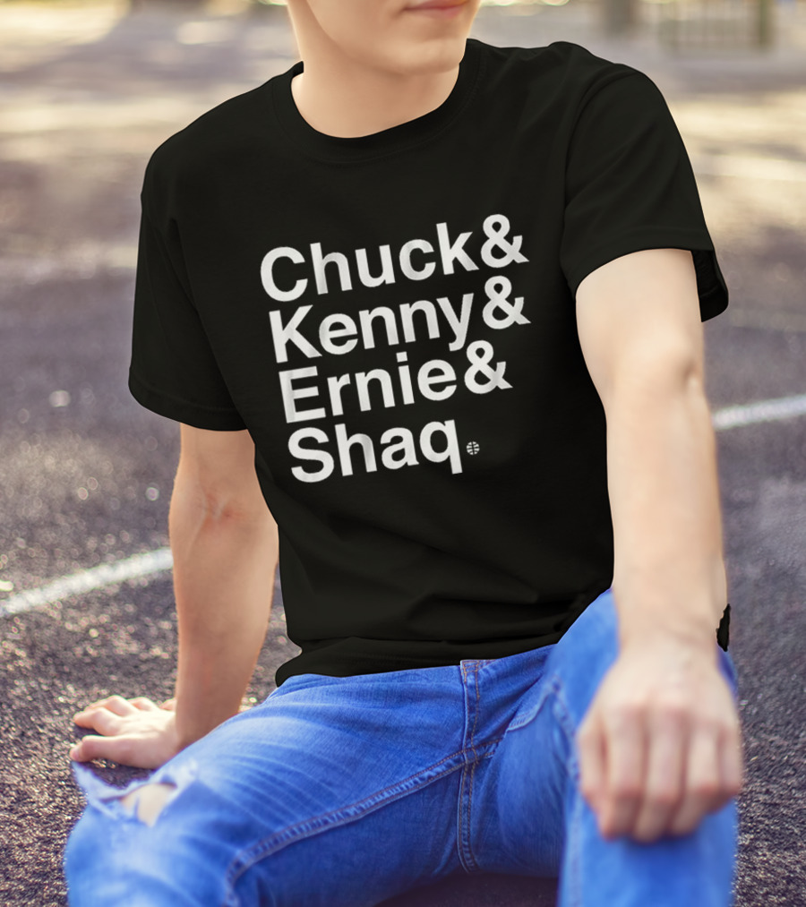 Chuck Kenny Ernie Shaq NBA Basketball Crew Members T-Shirt