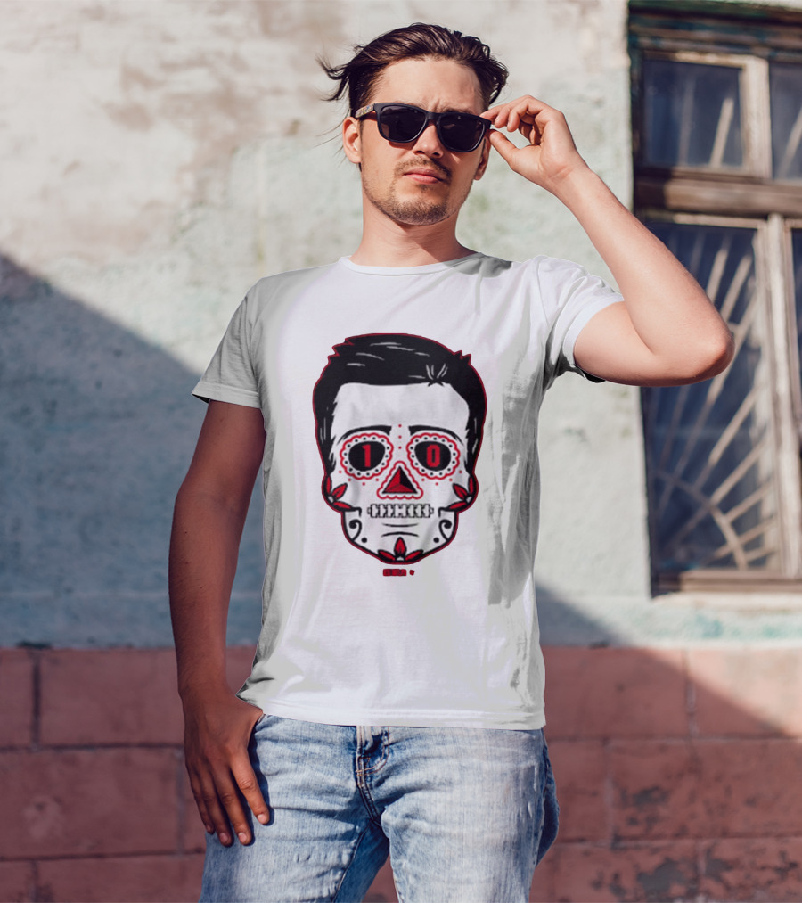 Drake Maye Sugar Skull Football Themed T-Shirt