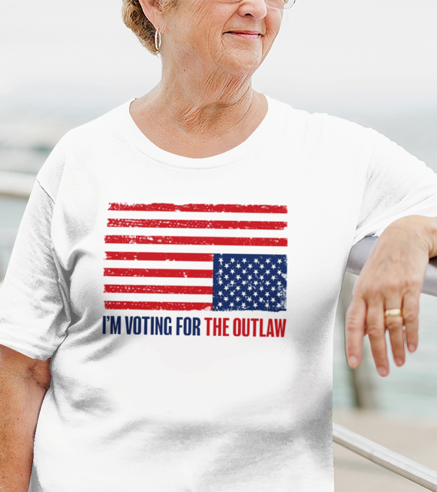 I’m Voting For The Outlaw Distressed American Flag T-Shirt