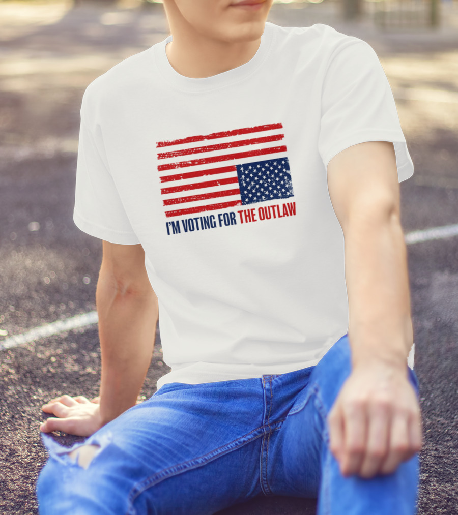 I’m Voting For The Outlaw Distressed American Flag T-Shirt