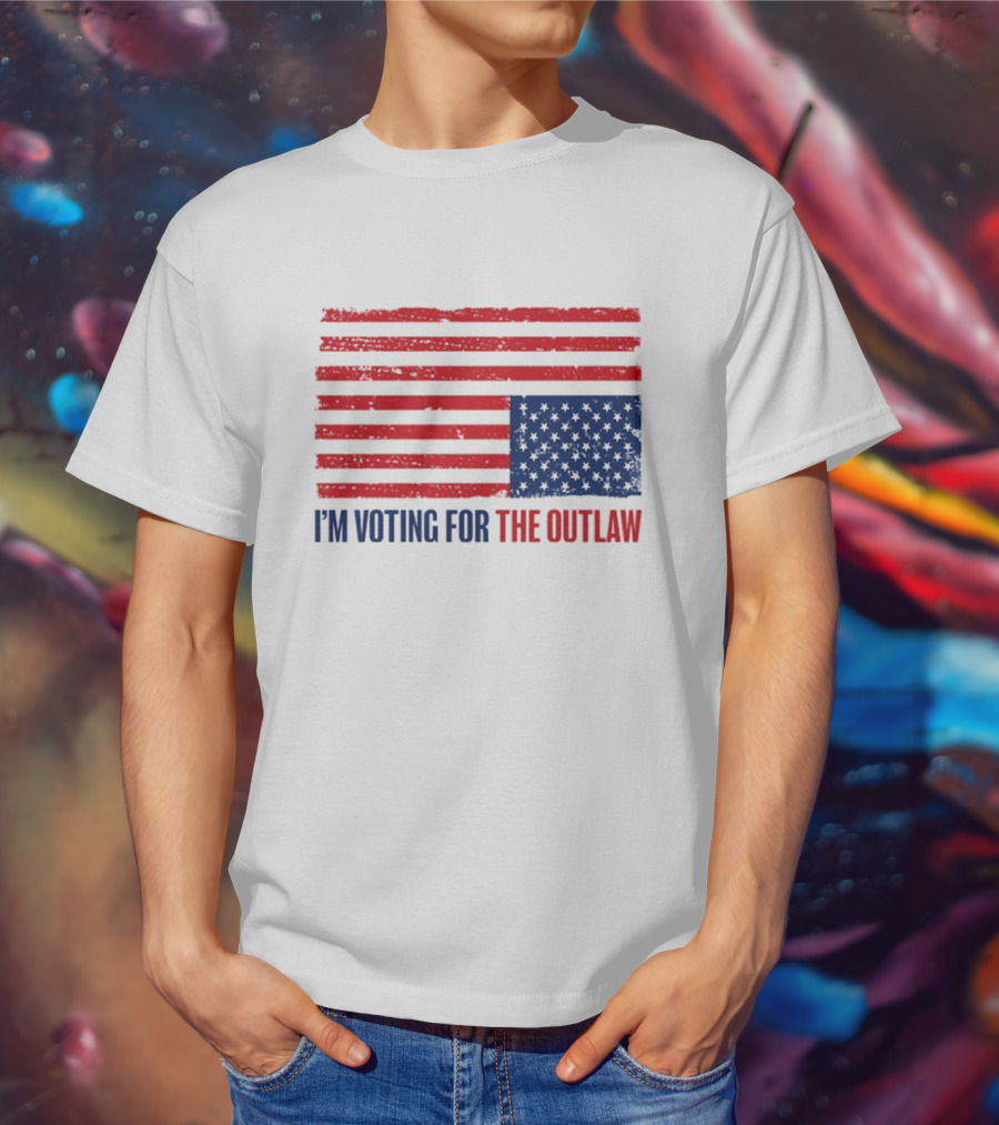 I’m Voting For The Outlaw Distressed American Flag T-Shirt