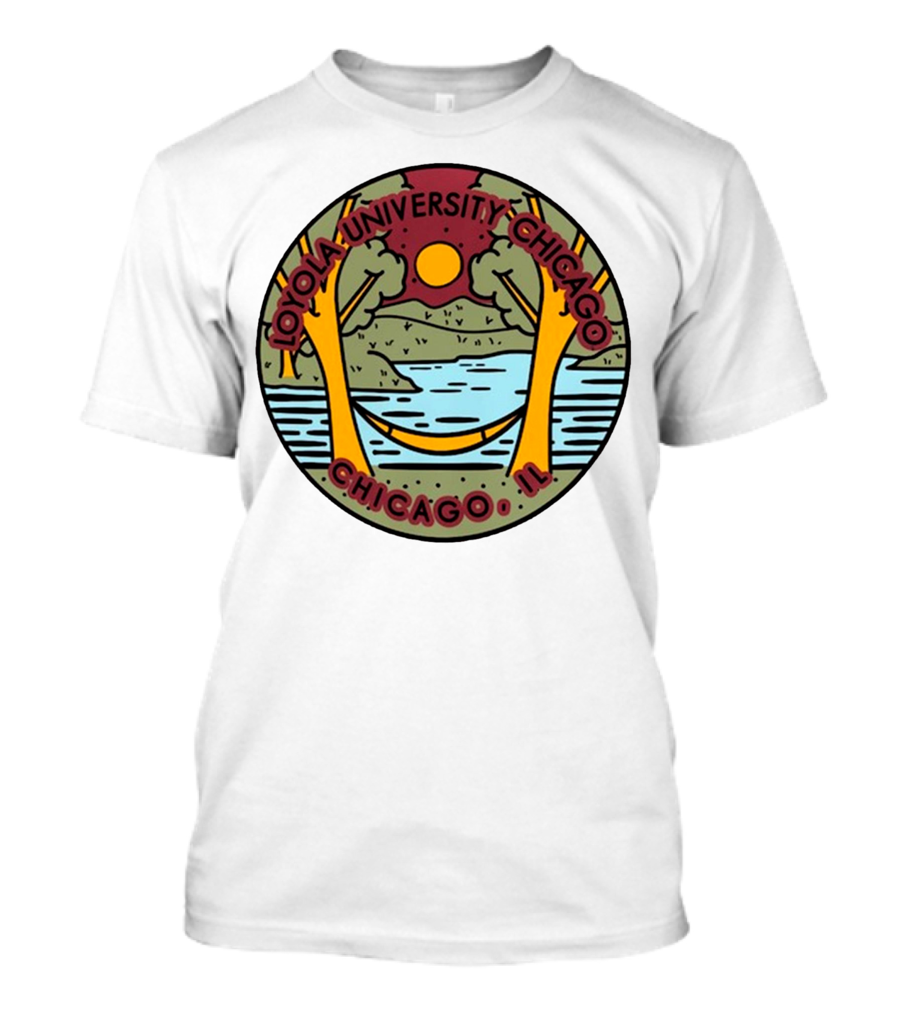 Loyola University Chicago IL Scenic Landscape Ramblers Comfort Colors T-Shirt