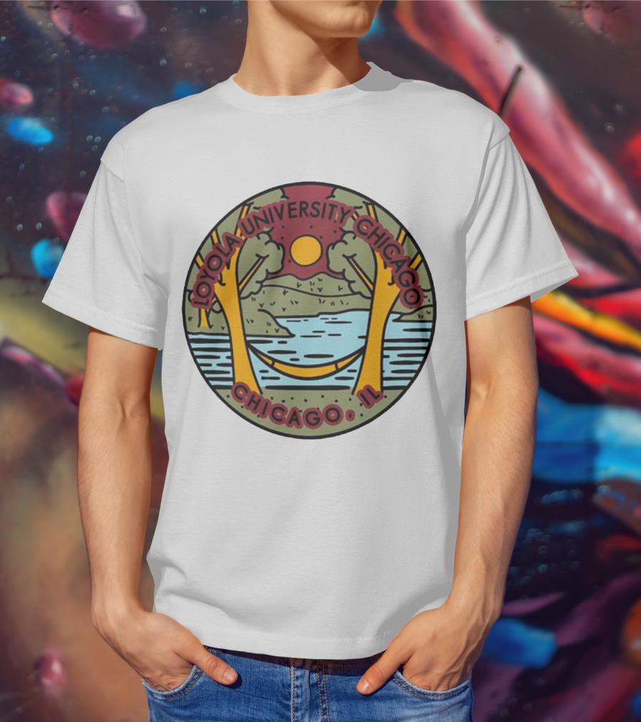 Loyola University Chicago IL Scenic Landscape Ramblers Comfort Colors T-Shirt