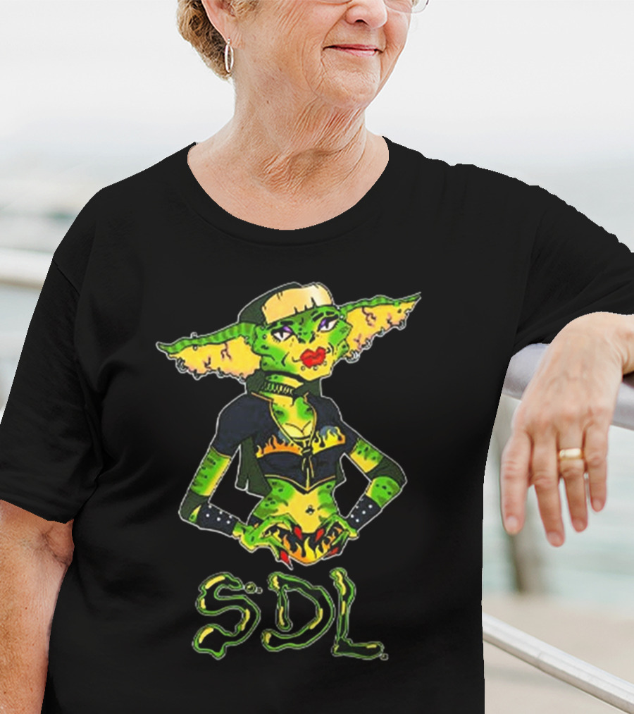 Steph De Lander SDL Gremlin Character In Punk T-Shirt