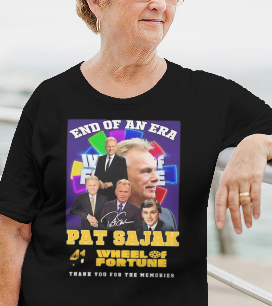 End Of An Era Pat Sajak 41 Wheel Of Fortune Thank You For The Memories T-Shirt