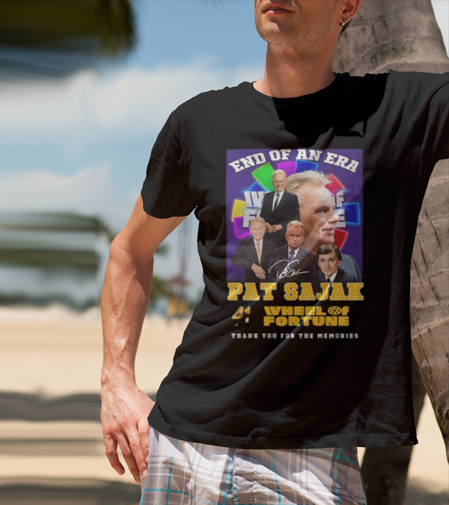 End Of An Era Pat Sajak 41 Wheel Of Fortune Thank You For The Memories T-Shirt