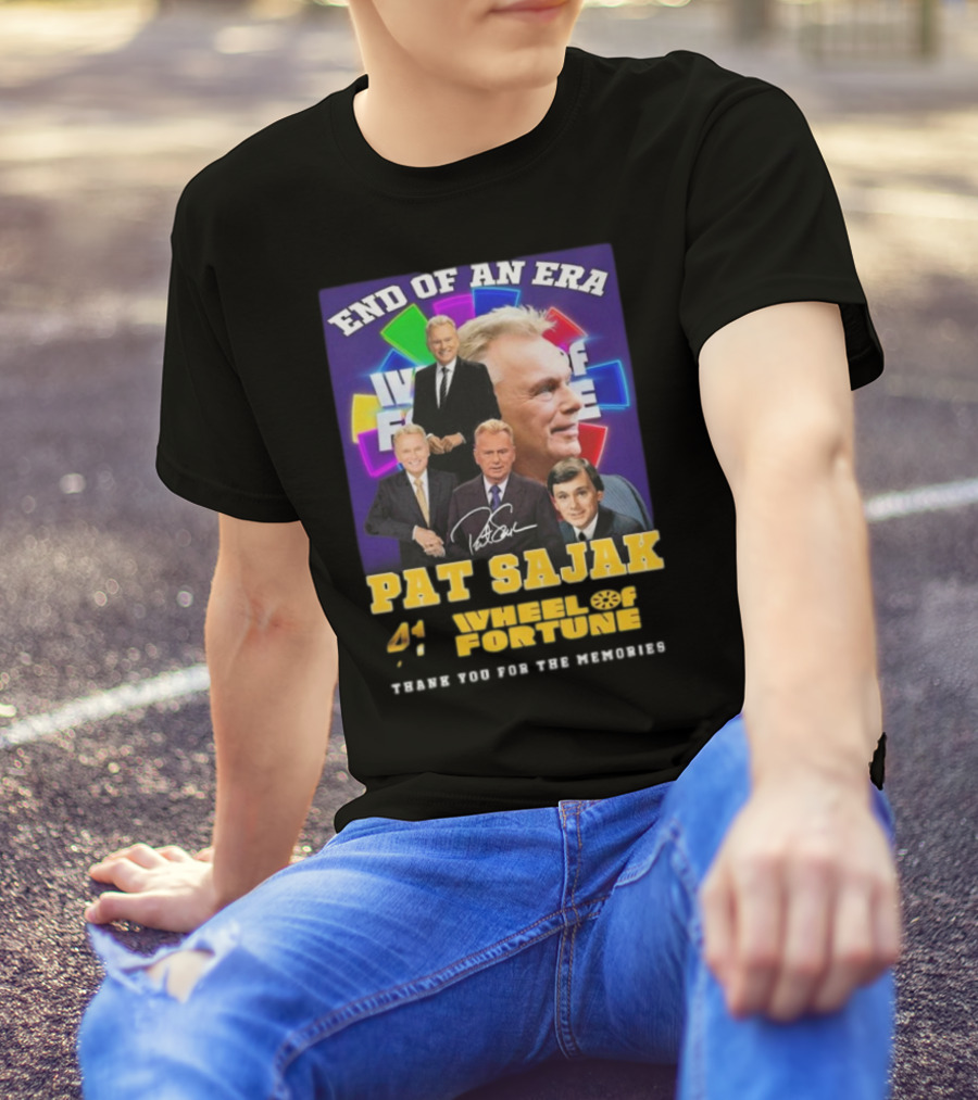 End Of An Era Pat Sajak 41 Wheel Of Fortune Thank You For The Memories T-Shirt