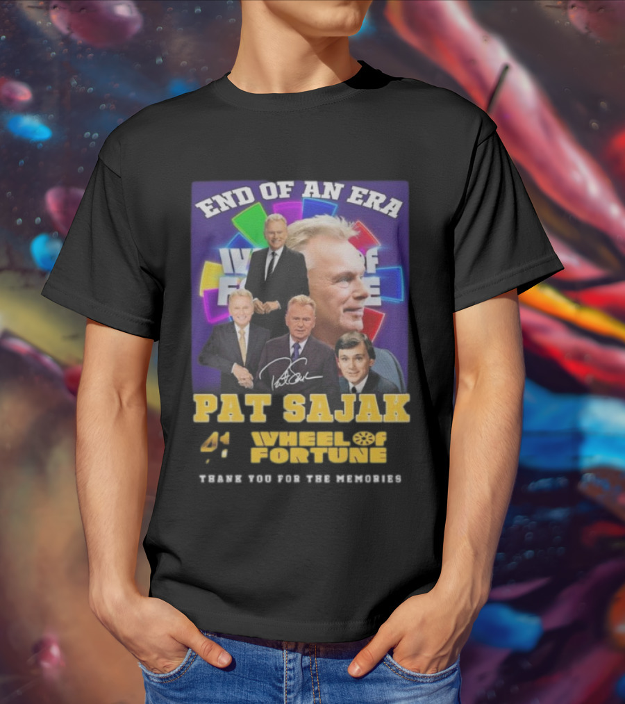 End Of An Era Pat Sajak 41 Wheel Of Fortune Thank You For The Memories T-Shirt