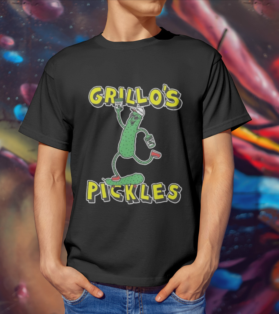 Grillo's Pickles Skateboarding Pickle Man Mike Lottie X Grillo’s T-Shirt