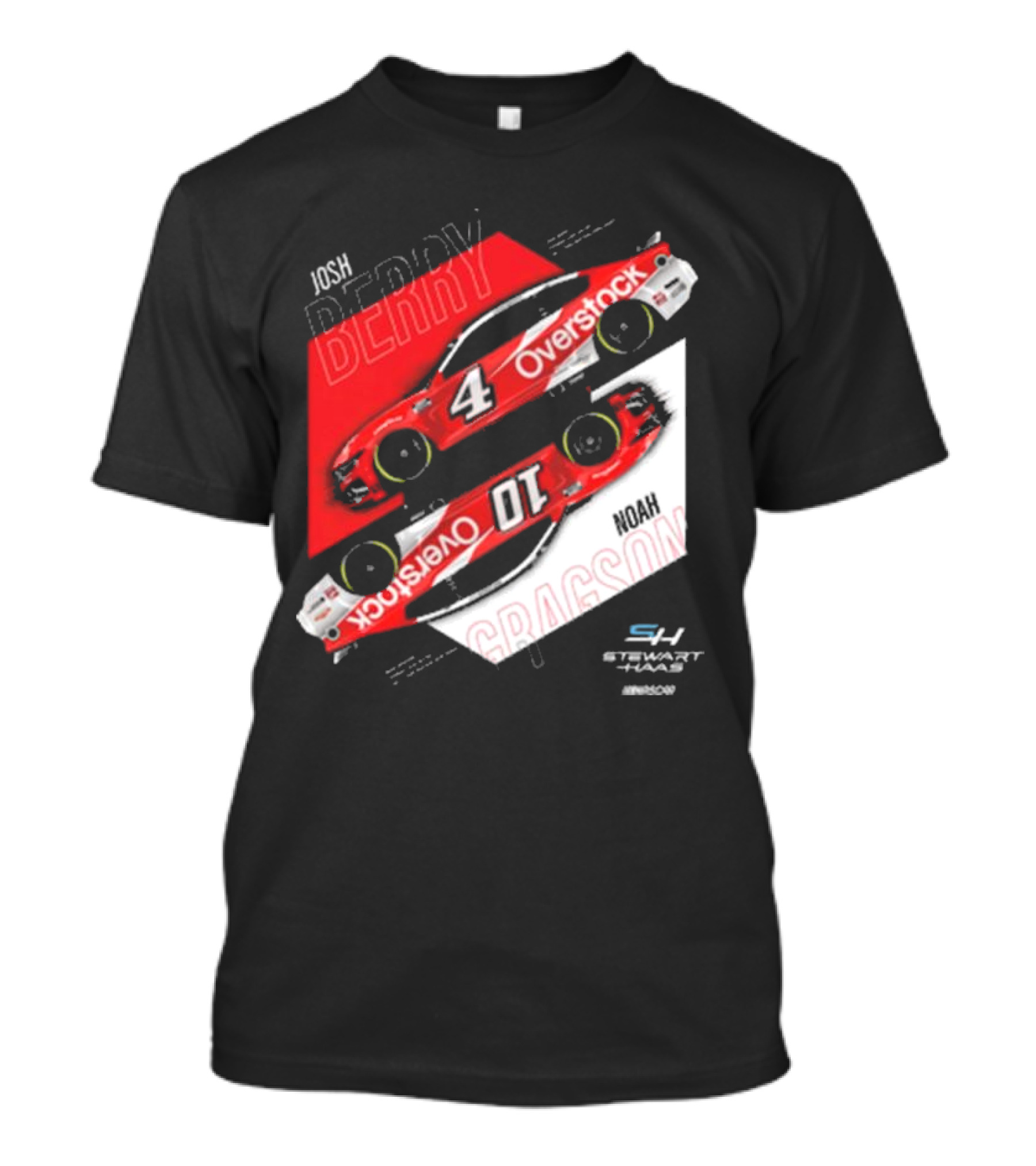 Josh Berry Noah Gragson Overstock Stewart-Haas Racing Car Designs NASCAR T-Shirt