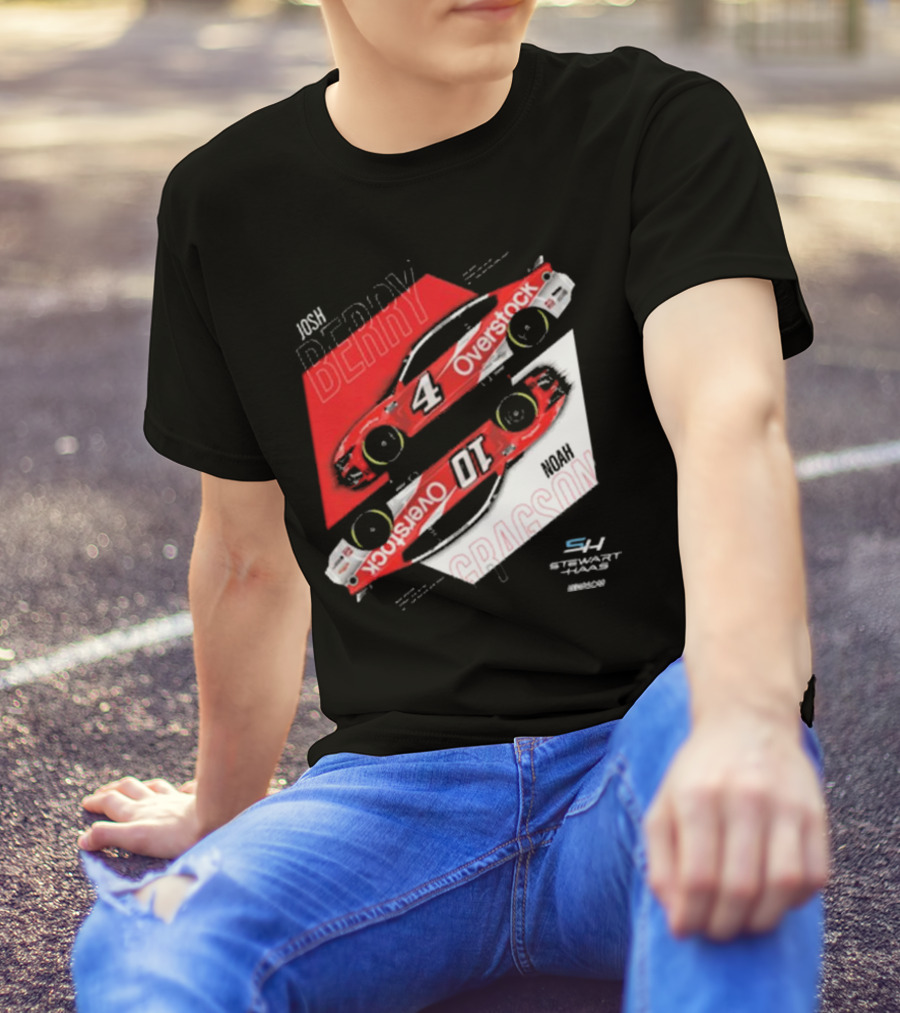 Josh Berry Noah Gragson Overstock Stewart-Haas Racing Car Designs NASCAR T-Shirt