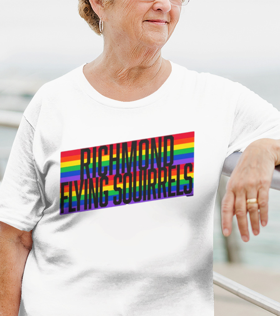 Richmond Flying Squirrels Pride Rainbow Stow T-Shirt