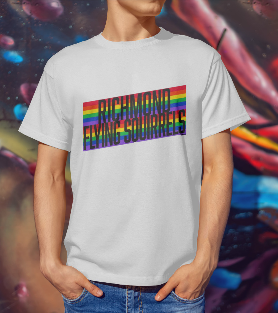 Richmond Flying Squirrels Pride Rainbow Stow T-Shirt