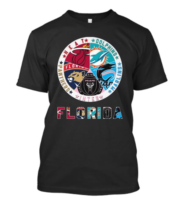 Florida Heat Dolphins Marlins Inter Panthers Sports T-Shirt