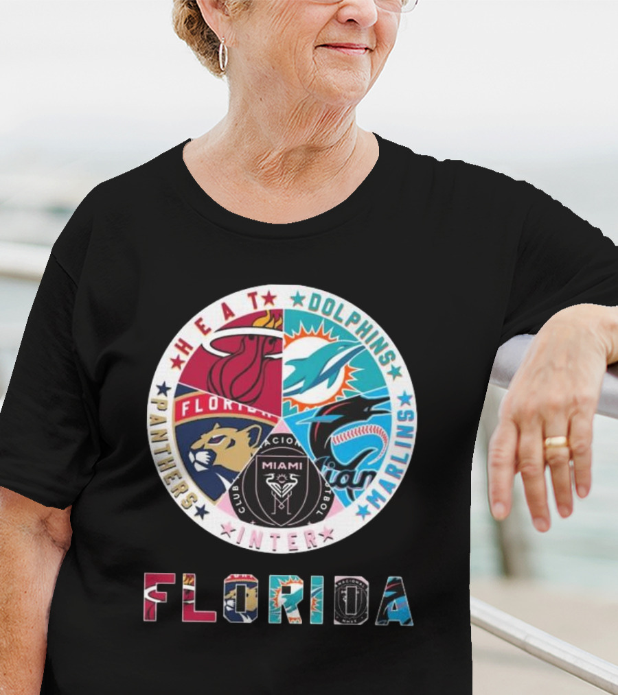 Florida Heat Dolphins Marlins Inter Panthers Sports T-Shirt