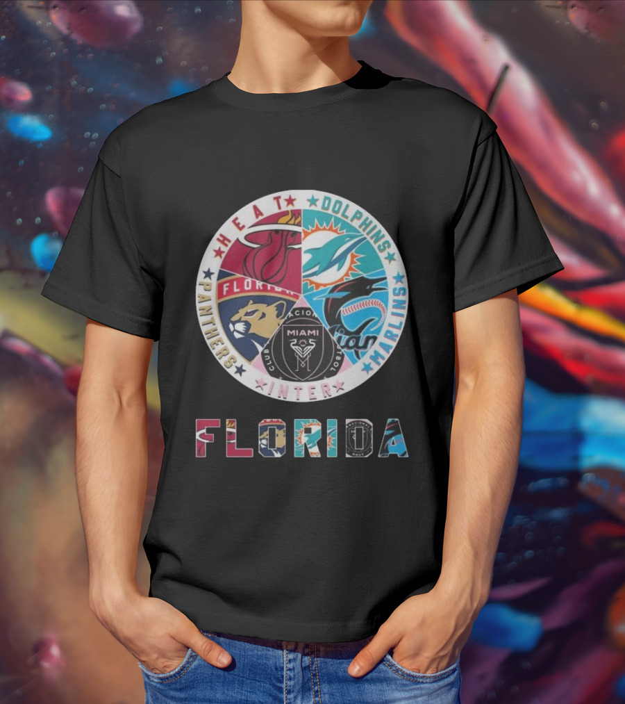Florida Heat Dolphins Marlins Inter Panthers Sports T-Shirt