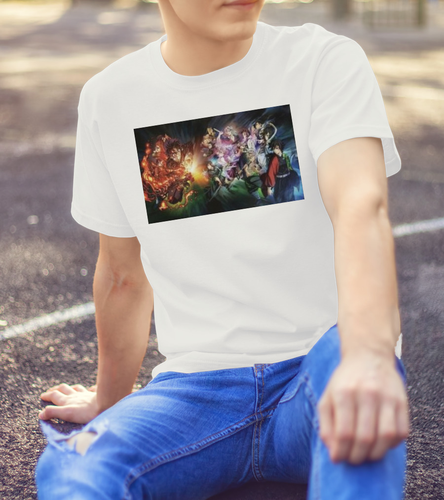 Demon Slayer Kimetsu No Yaiba Epic Hashira Training Battle Scene T-Shirt