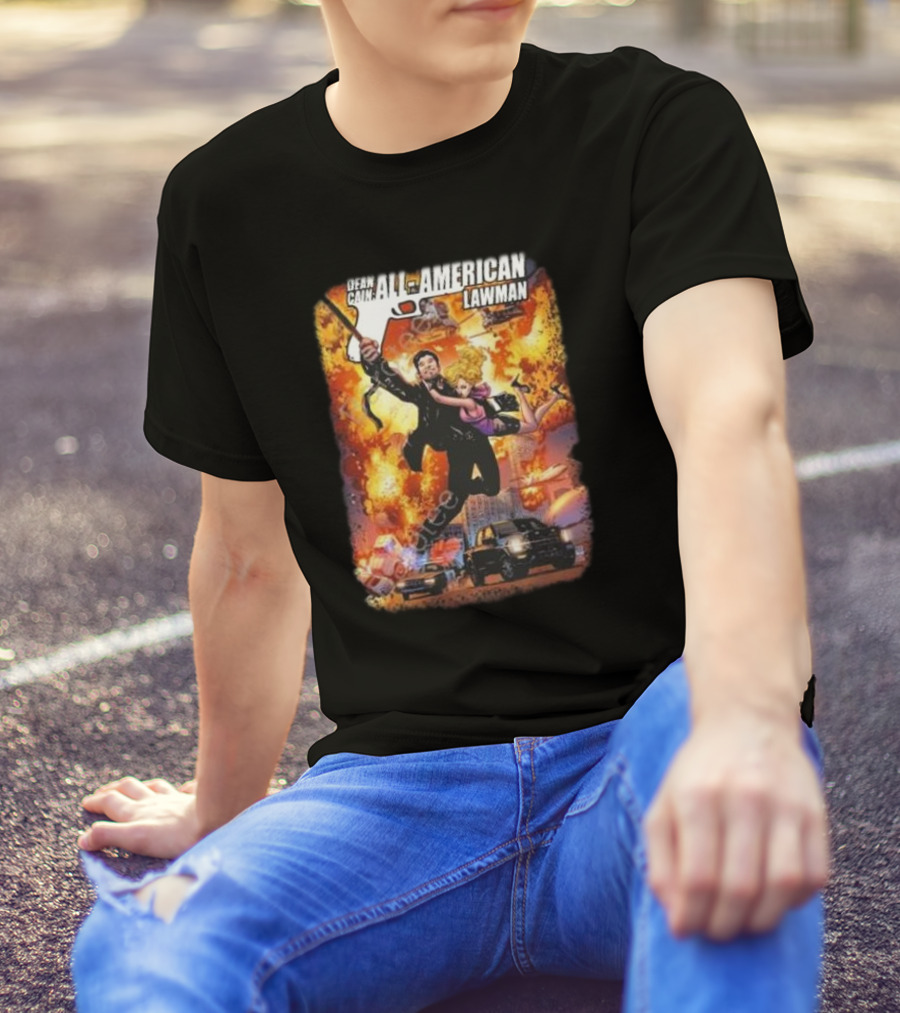Dean Cain All-American Lawman Explosive Action With Gabe Eltaeb Big Man Comics Influence T-Shirt