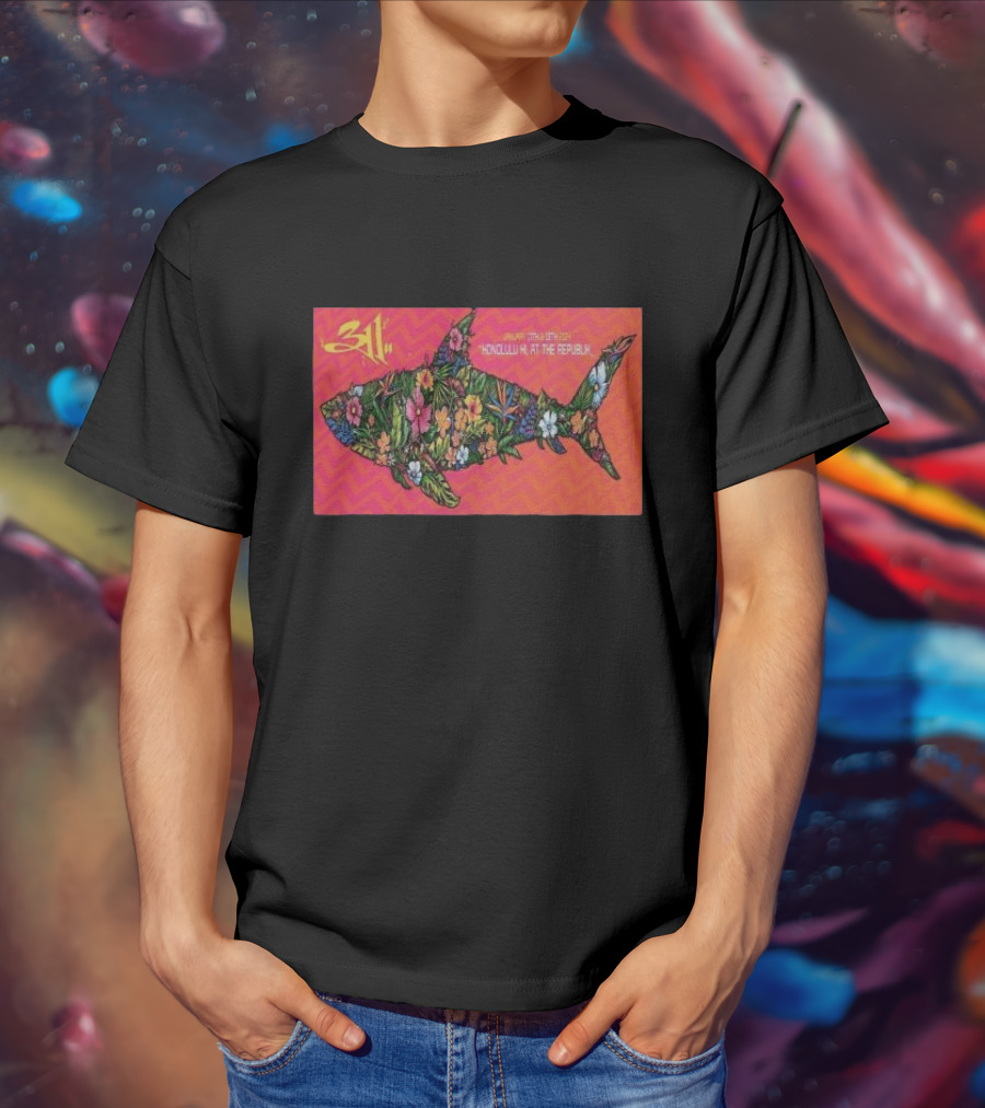 311 January 17-18 Honolulu HI The Republik Floral Shark T-Shirt