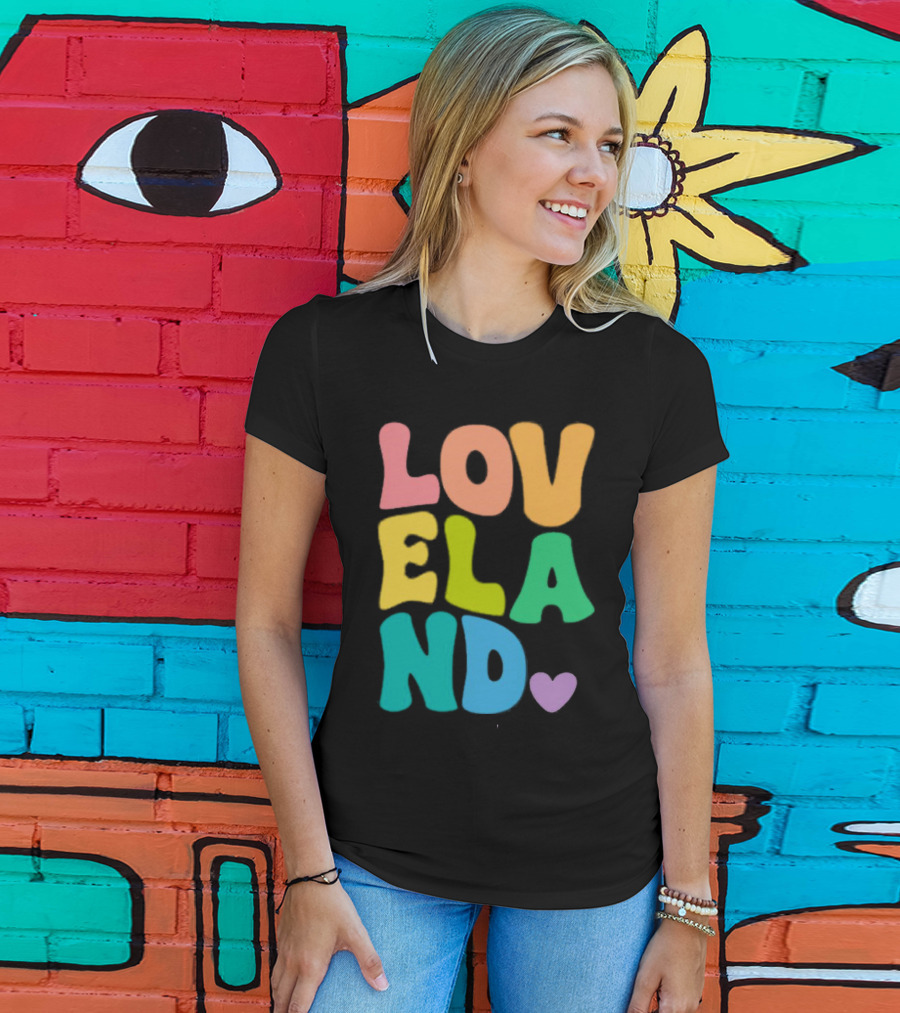 Loveland Rainbow Letters With Heart T-Shirt