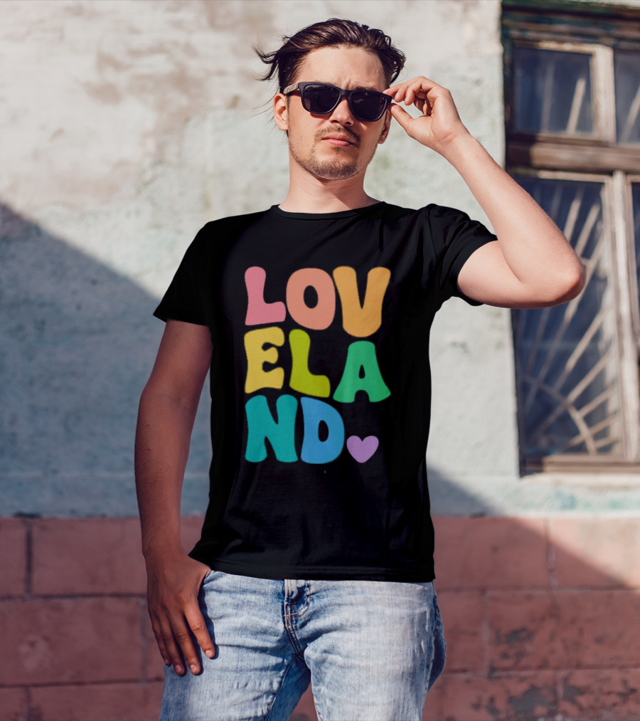 Loveland Rainbow Letters With Heart T-Shirt