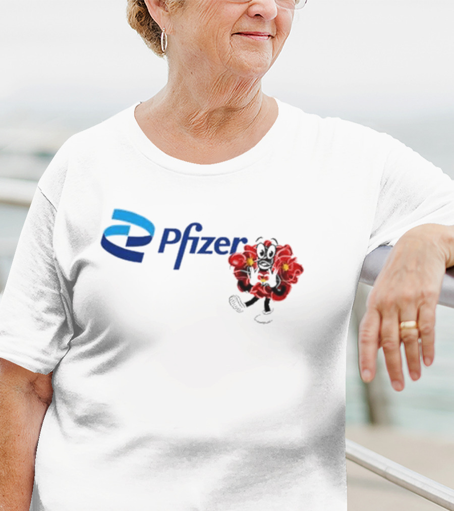 Pfizer New Mascot Clotty With Bear Character And Energy Burst T-Shirt